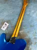 Guitarra elétrica, corpo de xilofone de amieiro importado, azul brilhante e prata, todo o sanduíche, embalagem relâmpago