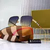 Designer Aviator Zonnebril Dames Heren Luxe BB Gepolariseerde Zonnebril Goud Zwart Piloot Randloos Ontwerp Metaal Gradiënt Vierkante Zonnebril Trendy Retro Premium Tinten