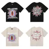 T-shirts Hellstar pour hommes 2024 American Fashion Brand Hellstar Abstract Letter Crossing Fun Print High Quality Double Yarn Cotton Cotton Casual Short3Q0Q
