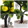 Decorative Flowers 2 Pcs Artificial Plants Fruit Tree Office Fake Bonsai Desktop Adornments Realistic Flowerpot For Ornaments