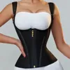 Women's Shapers Women Double Compression Waist Trainer Vest Corset Bone Adjustable Zipper Hook-eyes Flat Belly Body Shaper Fajas Modeling