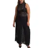 Vestidos casuais mulheres floral renda vestido longo plus size sexy sem mangas bodycon praia cobrir com fenda