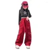 Byxor Spring Autumn Girls Cargo Pants Wide Leg Children Casual Kids kläder 5 8 11 13 14 år Tonåring