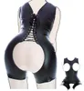 BDSM LEATHER STRAITJACKET ÖPPEN BUTT CROTKLESS BODYSUIT SESSEXYY CUPLESS BH -bondage SetSexy Toys för Women6974188