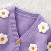 born Baby Mädchen Pullover Mantel Herbst Winter Mode Blume Mädchen Strickjacke Mantel Oberbekleidung Kleinkind Kleidung 240223