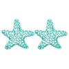 Orecchini a bottone Fashion Ins Style Star Fish Ear Post per gioielli da donna Orecchino esagerato vuoto con strass trasparente multicolore