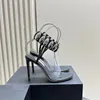 Sandales femmes Sexy mode dames été bout ouvert en métal décoratif bride à la cheville pompes marque femme fête Banquet chaussures