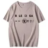 Designer de luxe Balencigas Classic Program Charity Pur Coton Couple Col Rond Lâche Demi Manches Marque De Mode T-shirt Polyvalent pour hommes et femmes