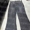 Damesjeans Denim Flare Jeans Denim broek Terug Leath Patch Work Woma Jeans Luxe Deisgner Dagelijkse Jean-broek 240304