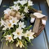 Kwiaty dekoracyjne wieniec wielkanocny z krzyżowymi wieńcami na drzwi przednie rustykalną sprężynę