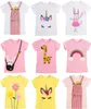 Baby Girl Tshirts Summer Shirt Cartoon Short Sleeve Tee Tops Flower Rabbit Unicorn Giraffe Animal Printed Kid Clothing 11 Colors2633233