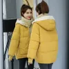 Parkas Yeni Kış Kadın Soğuk Ceket Parkas Süper Sıcak Kapüşonlu Yastıklı Ceket Kırpılmış Ceket Artı Beden Beden Gevşek Kore Moda