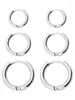 Studörhängen 6st Fashion Jewelry Daily Titanium Steel Safe Brosk 8mm 10mm 12mm Simple Compact Men Women Home Office Hoop Earring