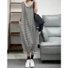 Gestreifte Overalls für Frauen, Sommer, ärmellos, übergroße Outfits, Damen, lockerer koreanischer Stil, lässig, hohe Taille, Cross-Pants240304