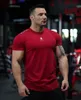 Männer T Shirts Mode Sommer Bodybuilding Brief Gedruckt T-shirt Männer GYM Fitness Workout Oansatz Zeigen Muskeln 240304