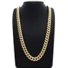 New Miami Cuban Link Curb Chain Box Board 14k Gold plaqué 30 Collier323p