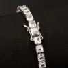 Goldleaf Jewelry Hip Hop 925 Sterling Silver 5mm Square Vvs Moissanites Diamond Tennis Bracelet Custom Moissanite Tennis Chain