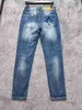 Herenjeans Designer herenjeans gewassen jeans klassieke borduurstijl slank hoogwaardige elastische slijtvaste stof casual broek 8743 B6SE