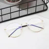 선글라스 1pc 유니esx 패션 금속 빈티지 둥근 안경 대형 안티 블루 라이트 안경 초고속 컴퓨터 게임 고글