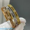 2024Jewelry DesignerVans 4葉4葉のクローバーヤブリドスコープファンメッキローズゴールドフラワーダイヤモンドニッチライトブレスレット