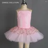 Palco desgaste crianças rosa ballet tutu vestido lantejoulas spandex corpete com tule curto saia princesa traje para meninas 20246