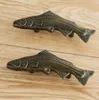 50mm retro antique brass fish type kitchen cabinet drawer handle bronze dresser cabinet knob handle6100832