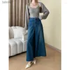 Женские джинсы Джинсы с широкой талией Джинсовые брюки-палаццо Нарядные осень-зима 240304