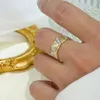 Xinfly 18k Pure Gold 0.37ct Natural Diamond Two Tone Wide Ring Men and Women