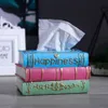 Book Shape Decorative Retro Style Living Room Home Tissue Box Dispenser Holder Bedroom Storage Paper Cover Napkin Rectangular209Y