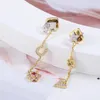 Dangle Earrings European And American Cute Little Elephant U-Shaped Flower Gem Star Asymmetric Japanese Korean Women's