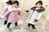 Nova moda meninas roupas conjunto casaco de inverno quente jaquetas de algodão crianças gola de pele casacos menina espessamento com capuz crianças roupas9940707