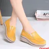 Shoes Walking Increase Height 398 Plattorm Casual Women Non-slip Wedges Mother Loafers Ladies Slip-on Moccasins Flatform 95189