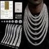 Helt isad Moissanite Cuban Chain 16mm Hip Baguette 925 Sterling Silver Thick VVS Moissanite Cuban Link Chain