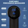 Portable Fascial Massage Gun Electric Percussion Pistol Massager Body Relaxation With LED Touch Screen 4Replaceable Massage Head 240227