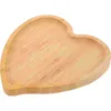 Piatti Vassoio in legno a forma di cuore San Valentino Piatto in bambù Piatto da portata per snack Frutta secca Caramelle