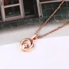 Pendant Necklaces Round Flower CZ Stone Necklace For Women Girls Birthday Valentine's Day Gifts Charms Choker On Neck Jewelry N249