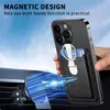 For Iphone 15 Apple 15P Backstick Luxury Card Bag Leather Magnetic Magsafe Super Magnetic Card Holder Ring Wrist Buckle