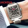 Alle wijzerplaten Werkende heren dames automatische stopwatch horloges Luxe mode Kristal Vierkante rechthoek horloges Geïmporteerd Japan Quartz Mo212o