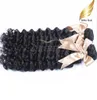 Brasiliansk djupvåg väver Virgin Human Hair Wavy Weft Humanhairbundles 8quot30quot3pcslot i bulk drop bellahair1448467