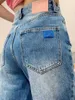 Damenjeans Jeans Designer eingetroffen Taille ausgehöhlt Patch Dekoration Blue Denim Marke Warm Loewee Purpl Hig 240304