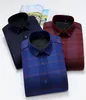 New Arrival Winter Thick Warm Shirt Men Casual Shirts Plaid solid color smooth elestic dress shirt5614709