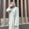 Ethnische Kleidung Muslimische Sets für Frauen Naher Osten Arabische Mode Langarm Schnürung Offenes Hemd Großes Swing Kleid Abayas Dubai