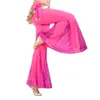 Bühnenkleidung Damen Bauchtanzhose Pailletten Schlaghose Spitze Chiffon Prinzessin Bollywood Kostüm