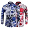 Men's Casual Shirts 2024 Spring And Autumn Long Sleeved Large Lapel Shirt For Thin Floral