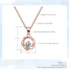 Pendant Necklaces Round Flower CZ Stone Necklace For Women Girls Birthday Valentine's Day Gifts Charms Choker On Neck Jewelry N249