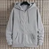 Hoodies masculinos casual velo zip up jaqueta harajuku clássico cor sólida sweatshirts hip hop streetwear feminino casaco solto outwear