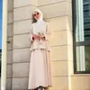 Abbigliamento etnico Medio Oriente Arabo Musulmano Set Donna Dubai Camicia a maniche lunghe con lacci Gonna cardigan Abito a due pezzi