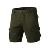 Short Cargo militaire pour hommes, pantalon court, ample, droit, décontracté, multi-poches, salopette en coton, été