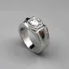 14k White Gold Ring Fashion Jewelry Classic Men Round Shape Custom Moissanite Diamond Gold Ring