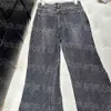 Jeans Denim Flare Jeans Denim Back Leath Patch Work Woma Jeans Luxe Deisgner Daily Jean-broek 240304